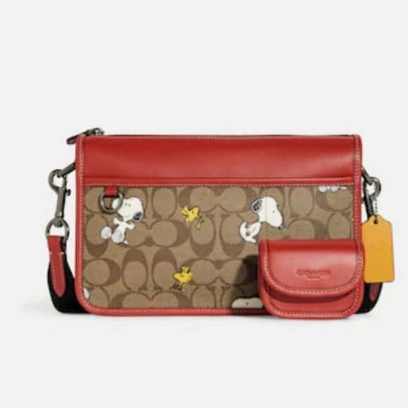 Coach X Peanuts Heritage Convertible Crossbody In Signature Canvas With Snoopy - Picture 1 of 16